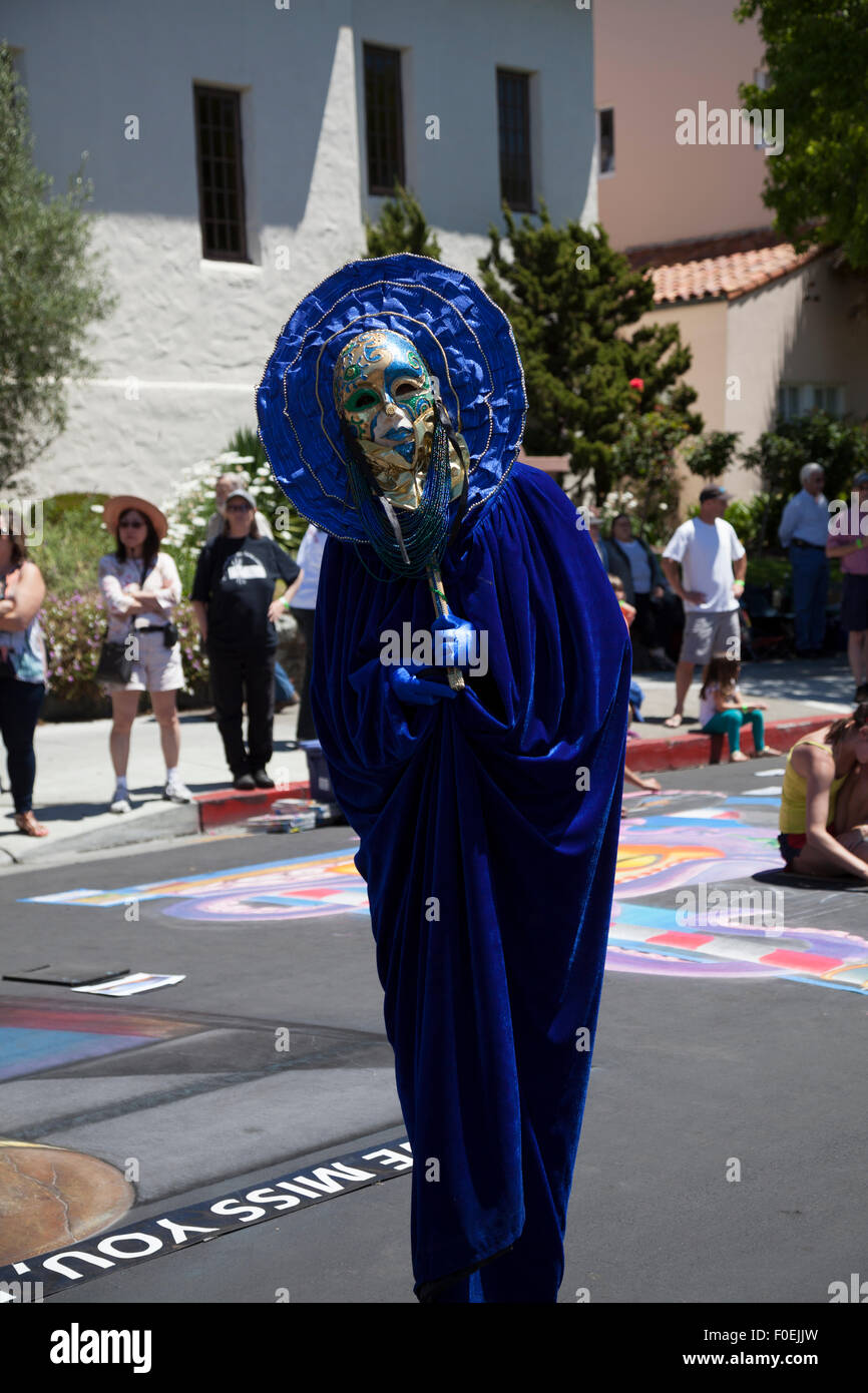 Street performer at a street painting festival in San Rafael, California, USA Stock Photo