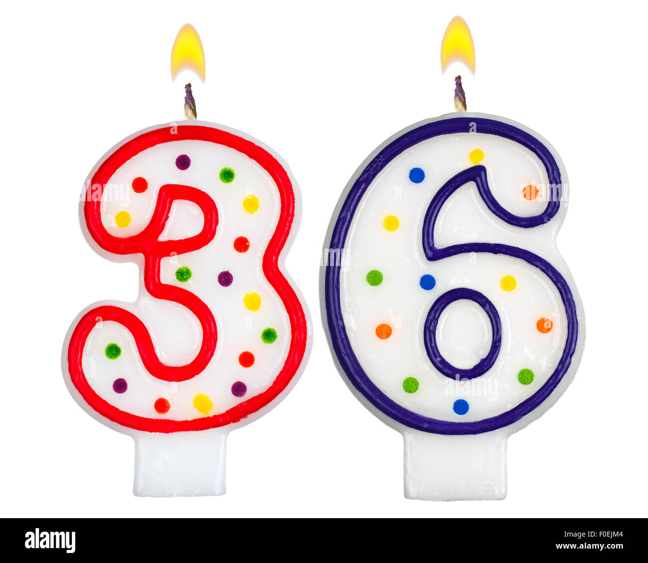 Birthday candles number thirty six Stock Photo - Alamy