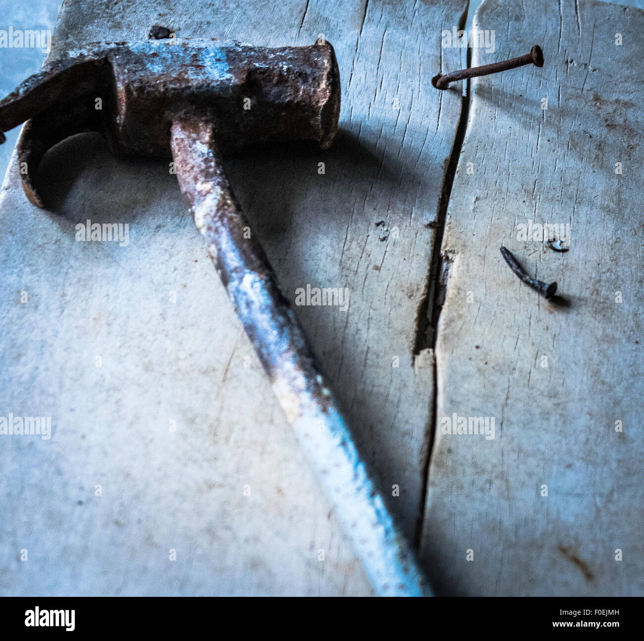 Nail sticking out after being hammered Stock Photo Alamy