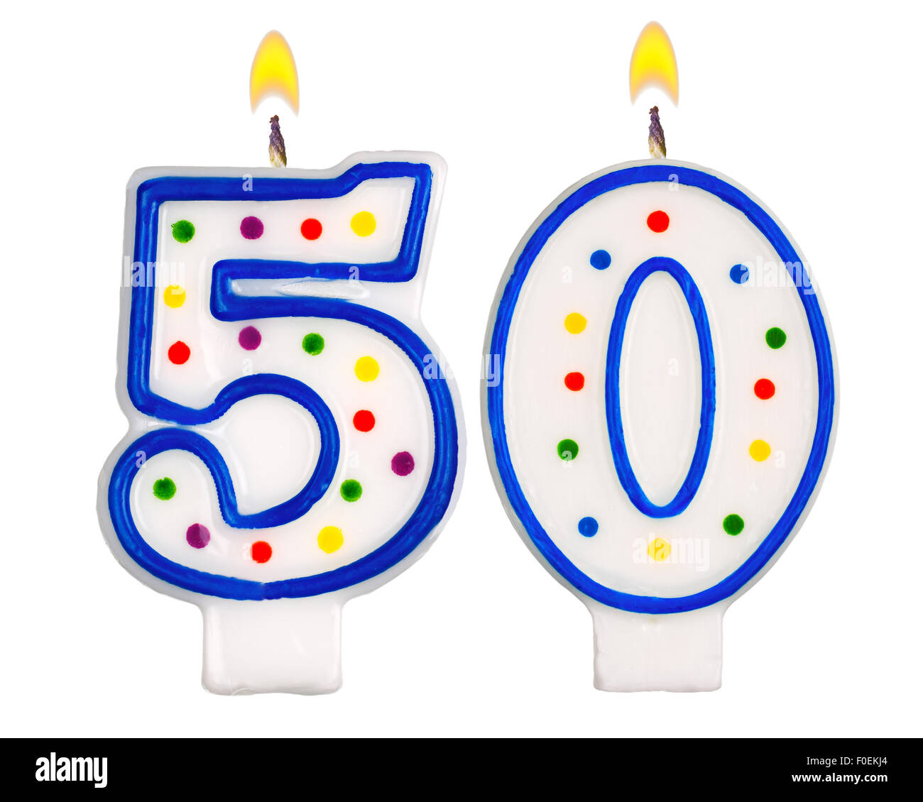 Birthday Candles Number Fifty Stock Photo