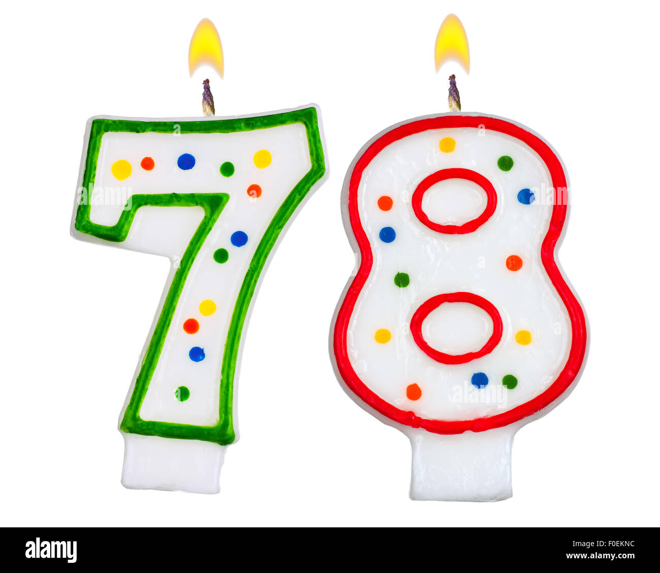 Birthday candles number seventy eight Stock Photo