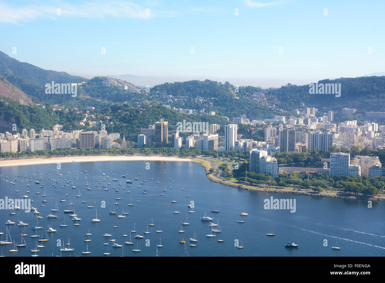 View of buildings and the beach in Rio de Janeiro, Brazil Stock Photo ...