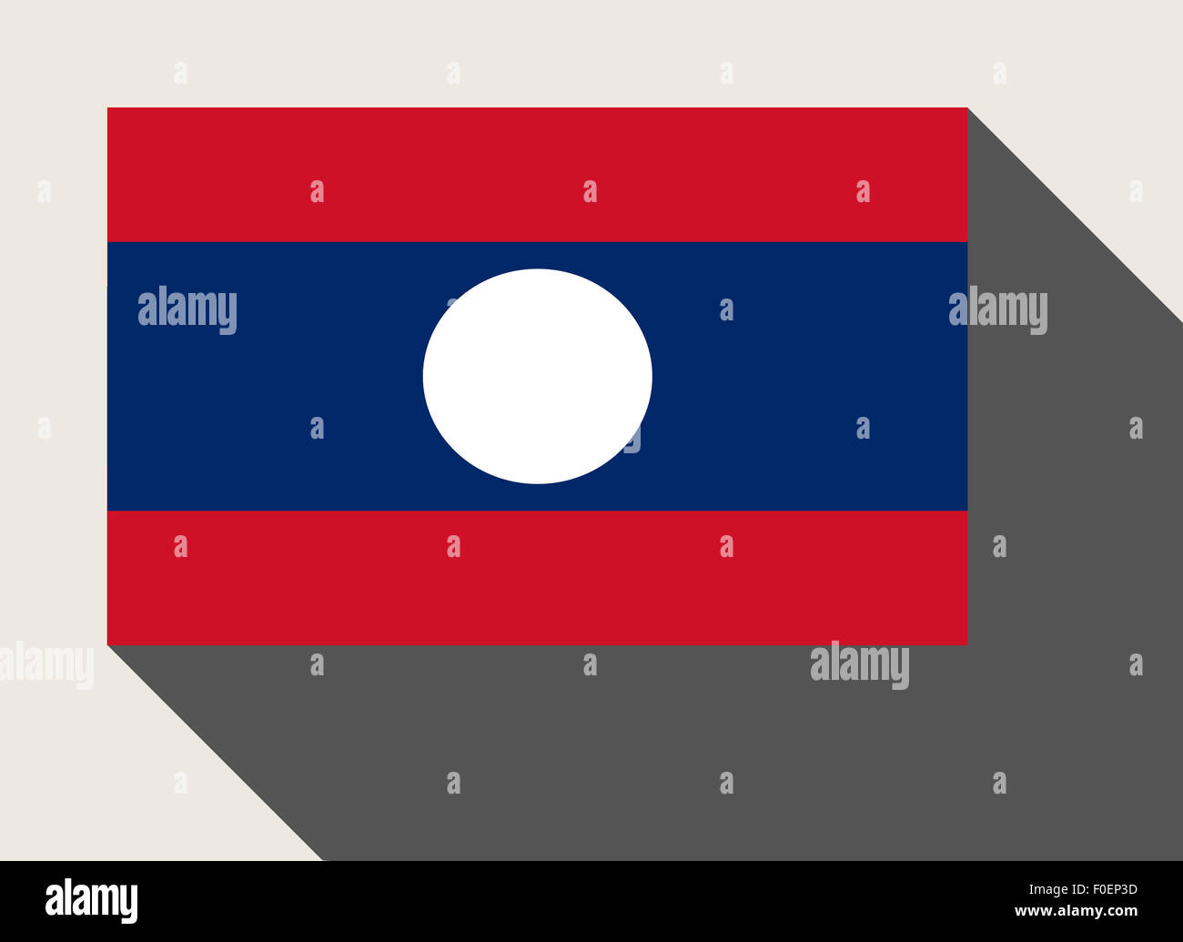 Laos flag in flat web design style. Stock Photo