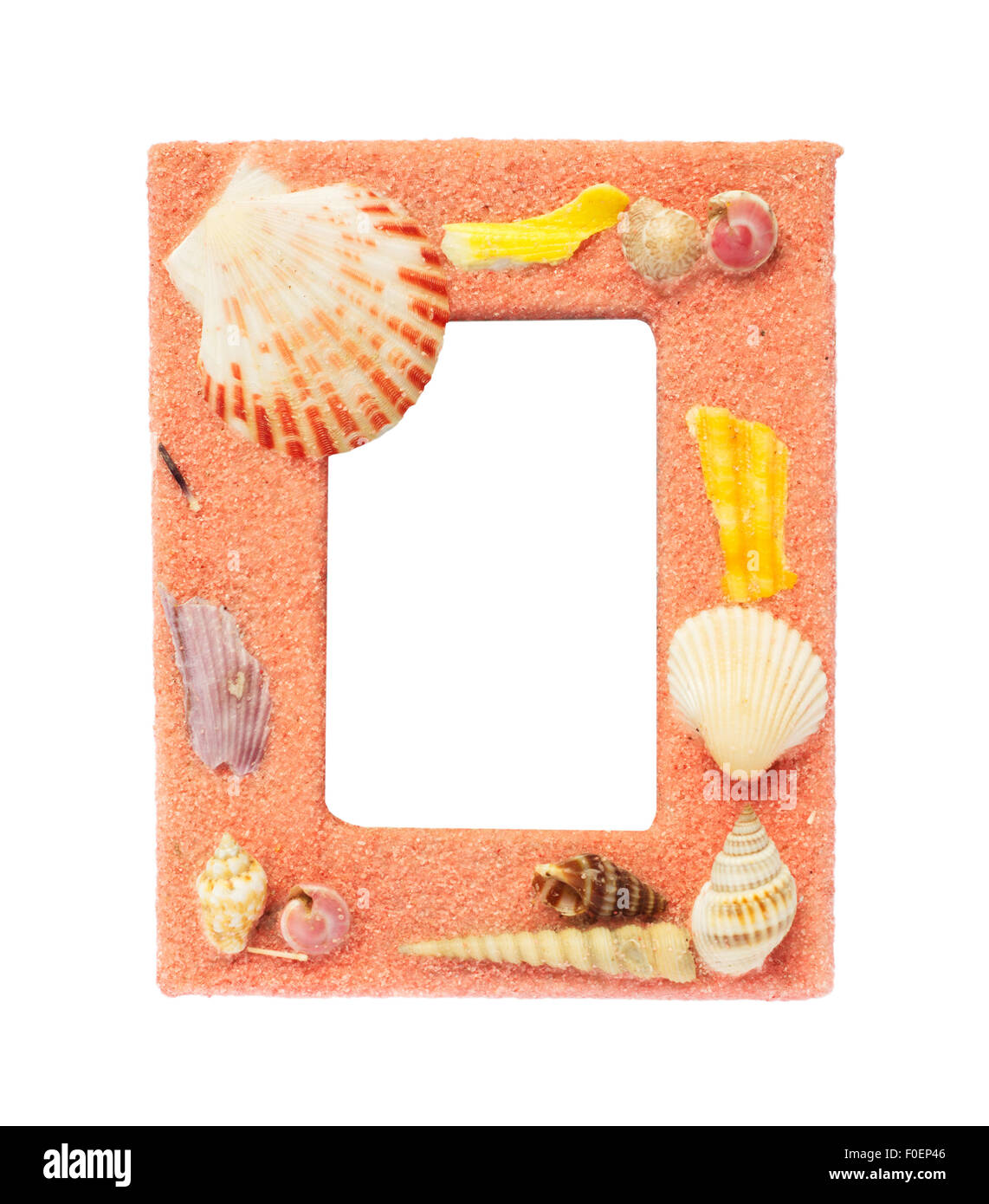 Sea picture frame Isolated on white background, clipping path Stock Photo