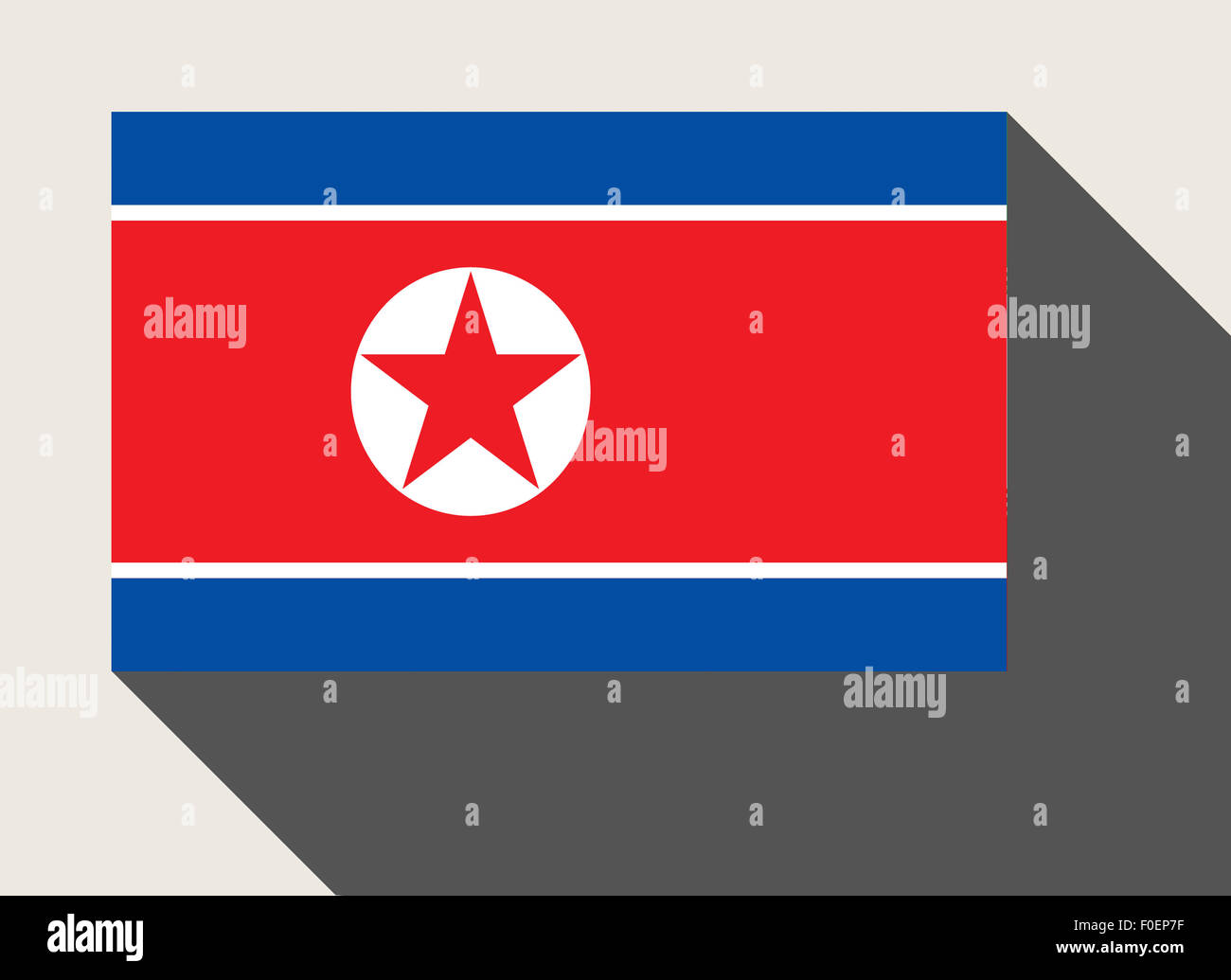North Korea  flag in flat web design style. Stock Photo
