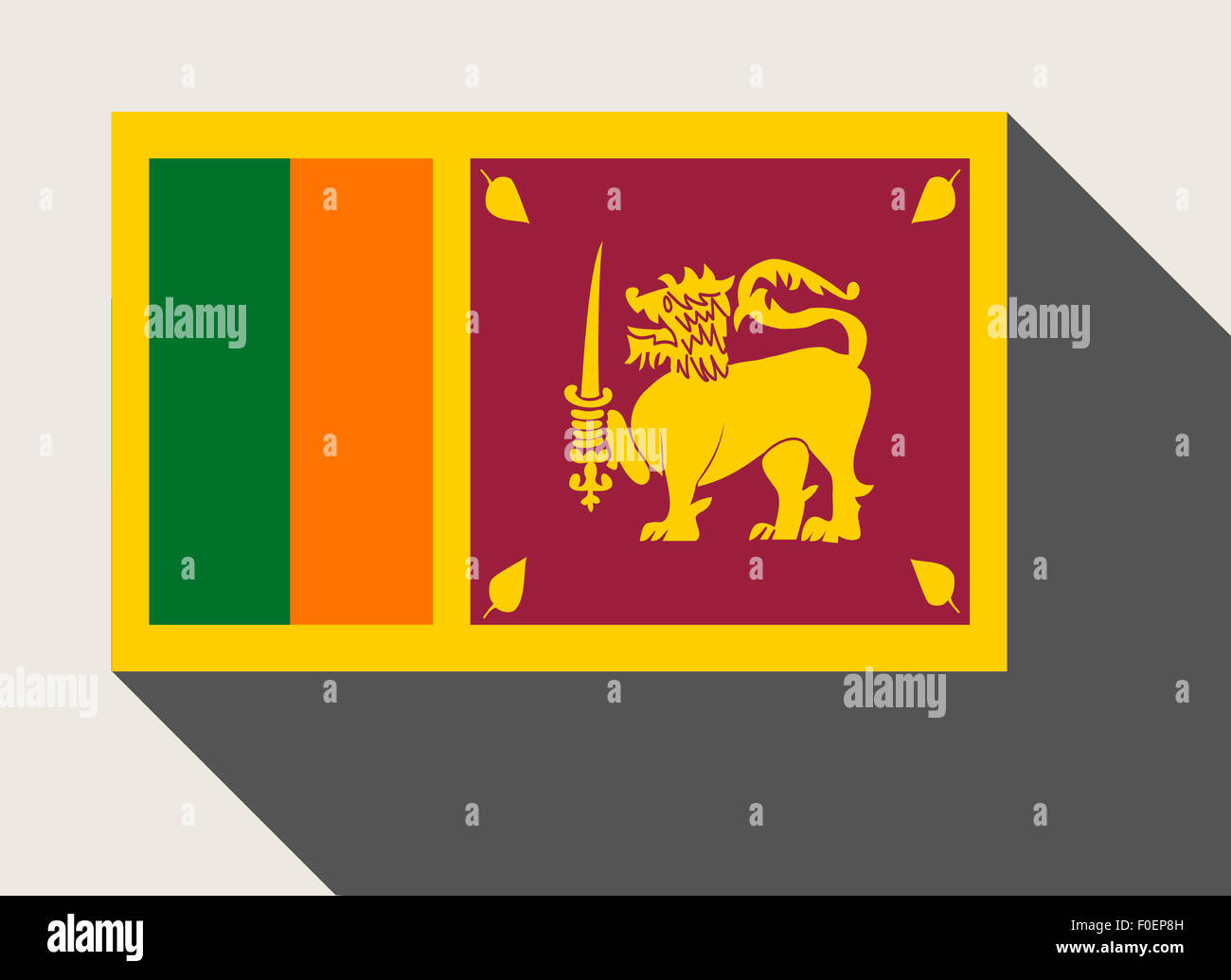 Sri Lanka flag in flat web design style. Stock Photo