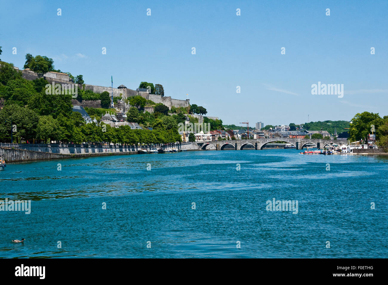 River Meuse in Namur, Belgium Stock Photo