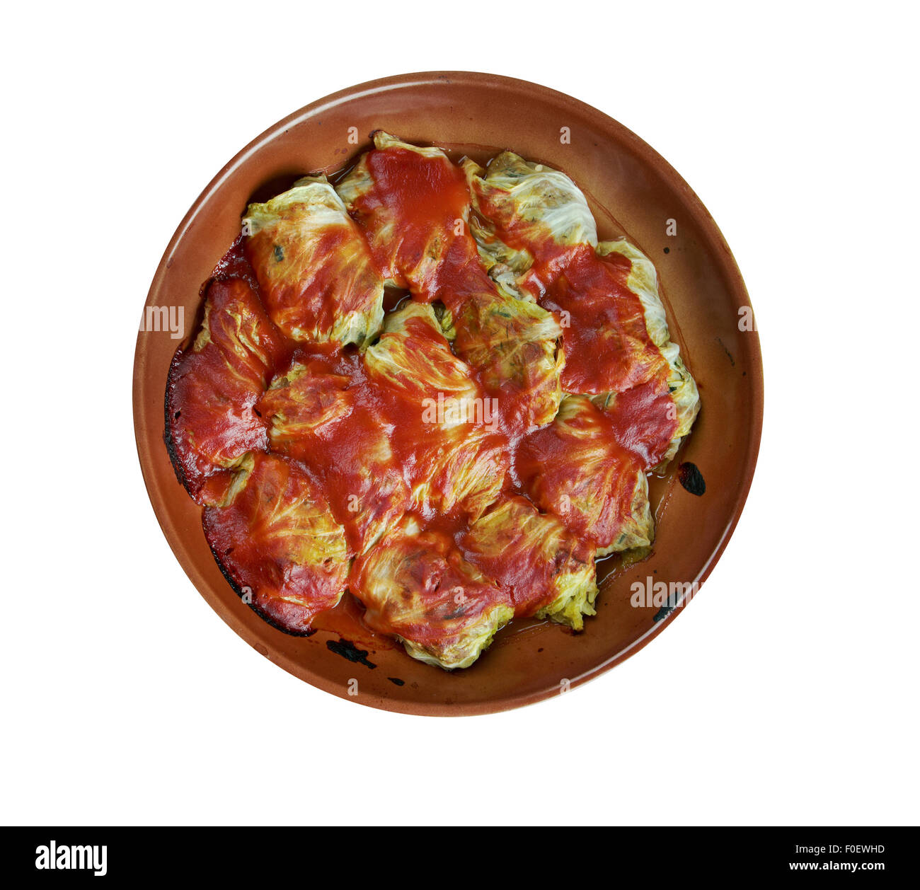 Holishkes traditional Jewish cabbage roll dish.cabbage leaves wrapped