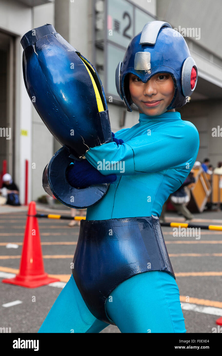 Tokyo, Japan. 14th August, 2015. A cosplayer poses for a picture during ...