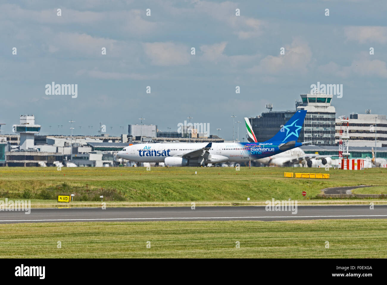 C-GPTS Air Transat Airbus A330-200 Manchester Airport england uk arrivals Stock Photo