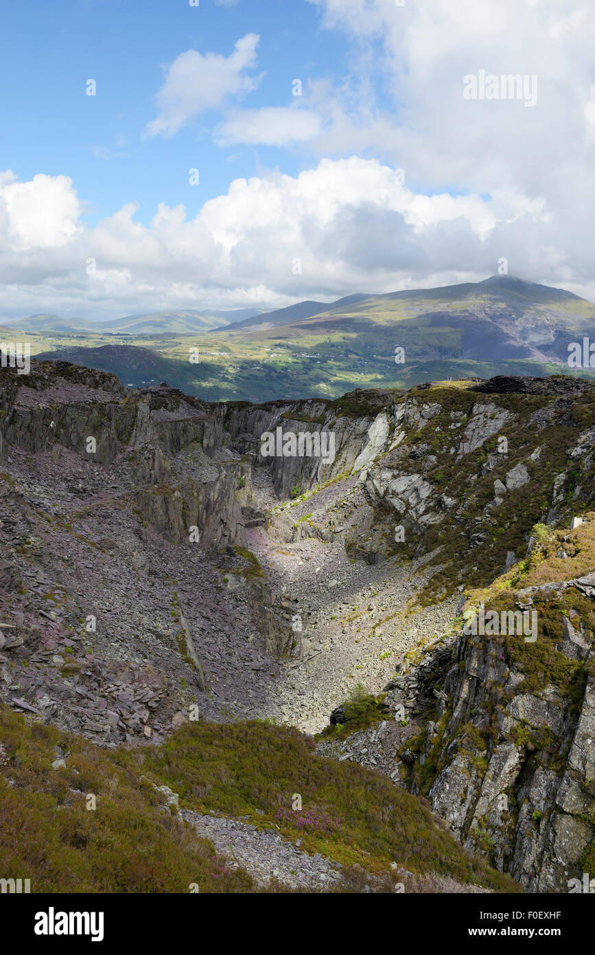 Glyn Rhonwy quarries behind Llanberis where the Quarry Battery Company plan to develop a pump storage power station. Stock Photo