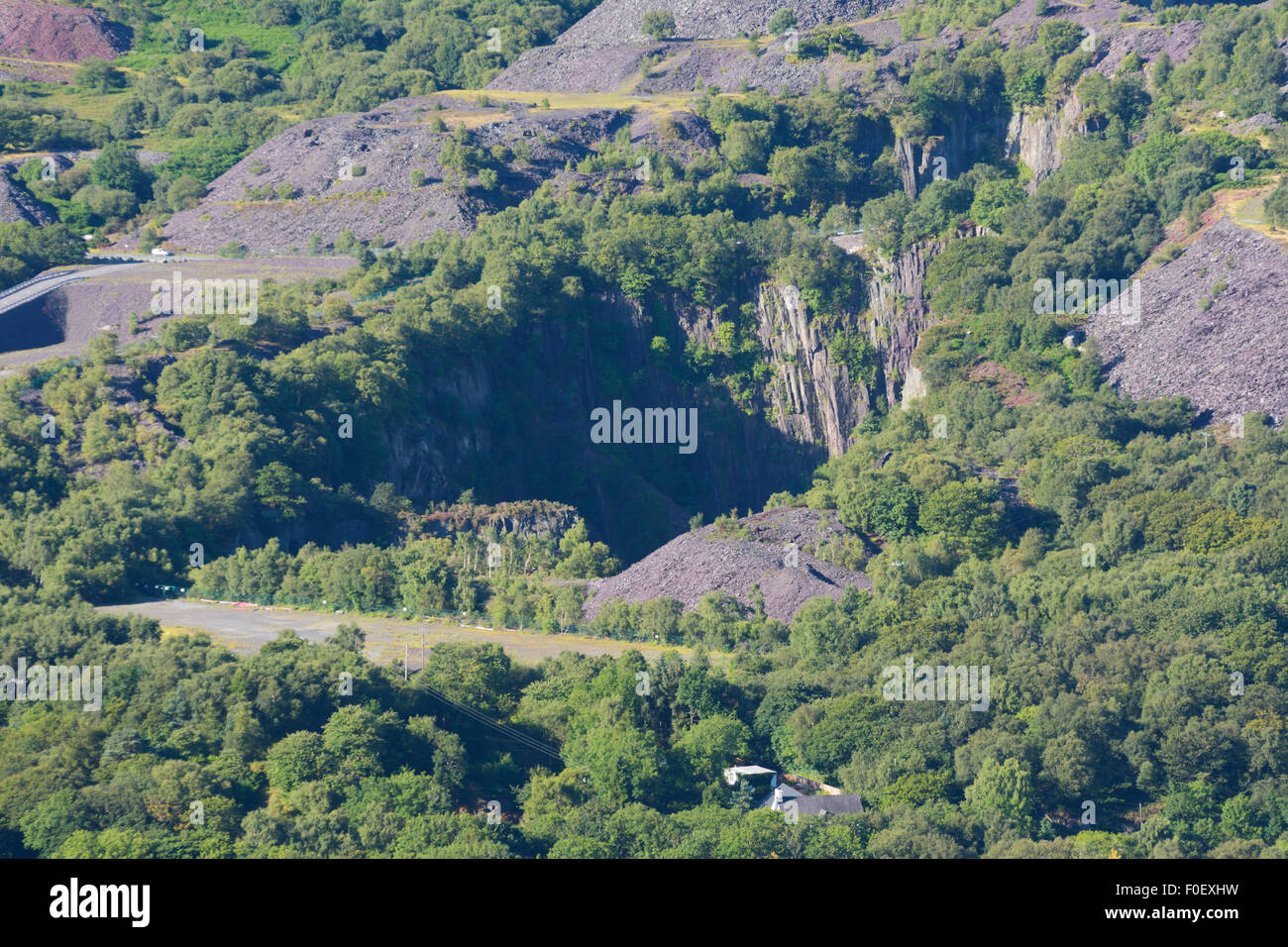 Glyn Rhonwy quarries behind Llanberis where the Quarry Battery Company plan to develop a pump storage power station. Stock Photo