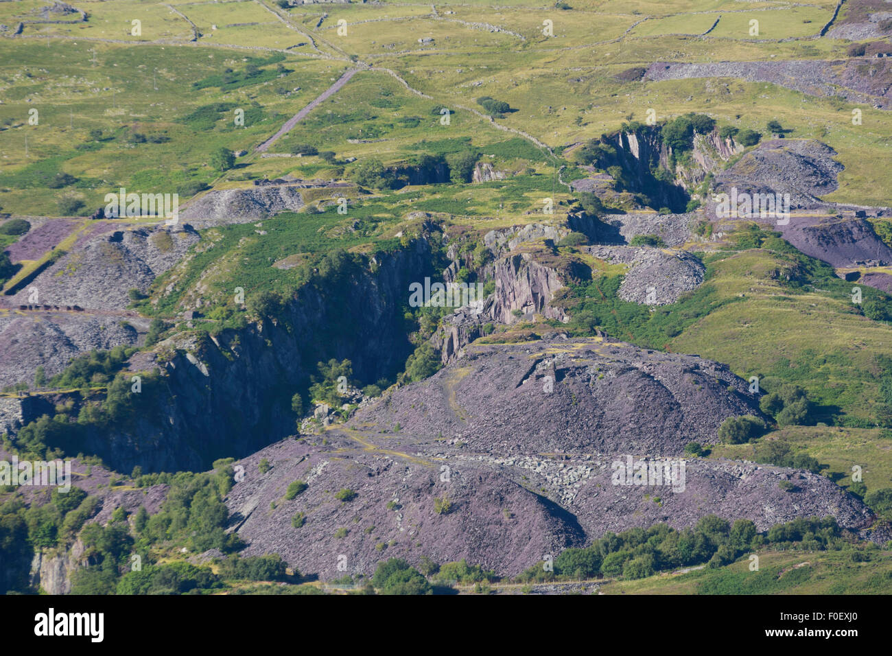 Glyn Rhonwy quarries behind Llanberis where the Quarry Battery Company plan to develop a pump storage power station. Stock Photo