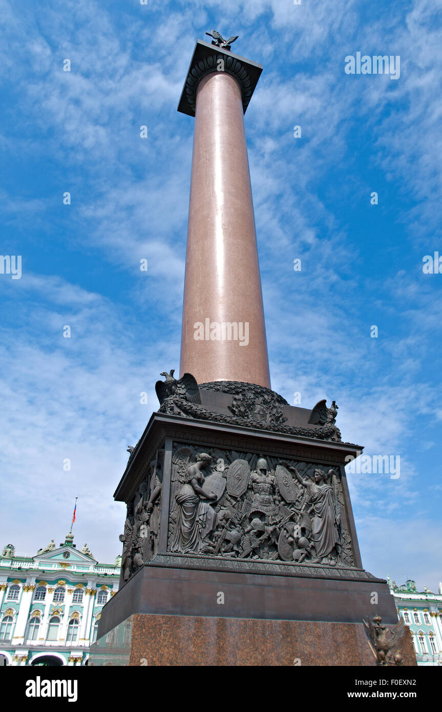 Alexander Column in the Palace Square.Saint-Petersburg, Russia.June 2 ...