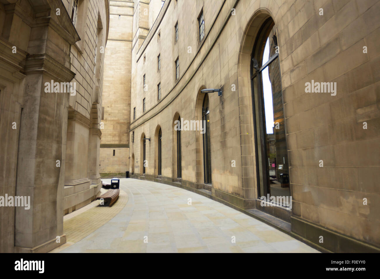 Library Walk, a passageway through Manchester Central Library. Stock Photo