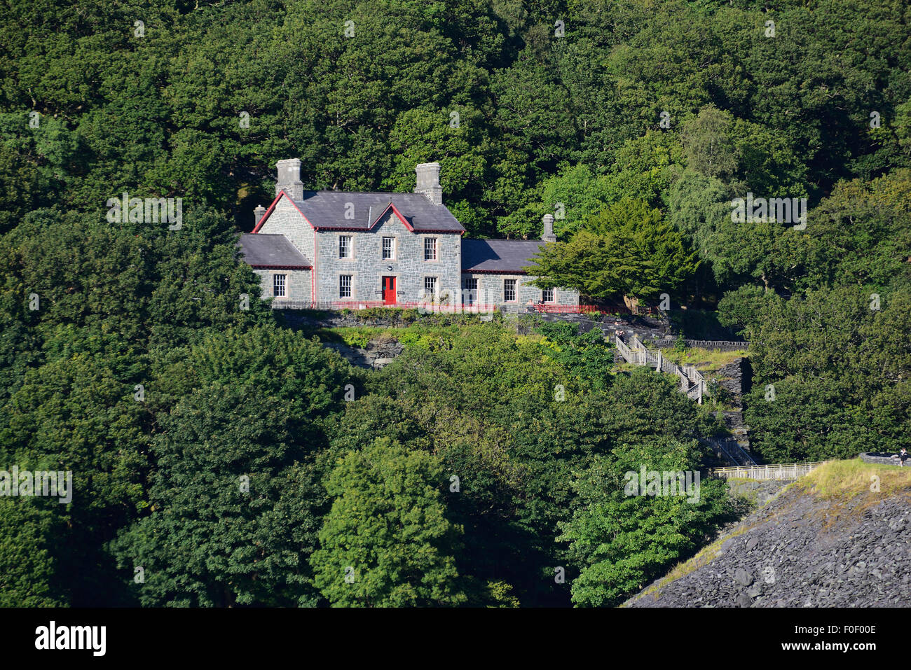 Former hospital building for Dinorwig Slate Quarries in Llanberis, now part of the National Slate Museum. Stock Photo