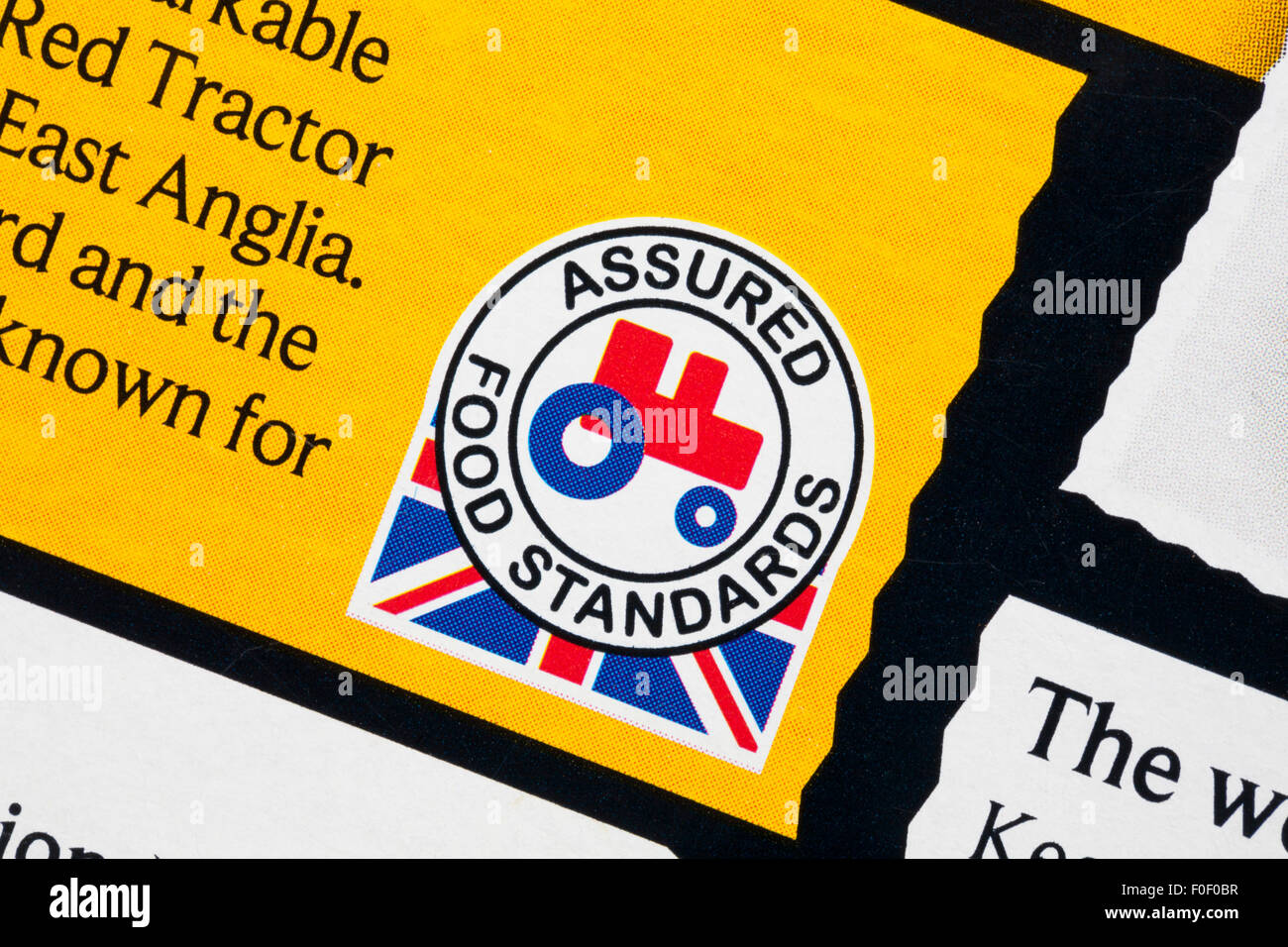 Assured Food Standards logo with little red tractor Stock Photo