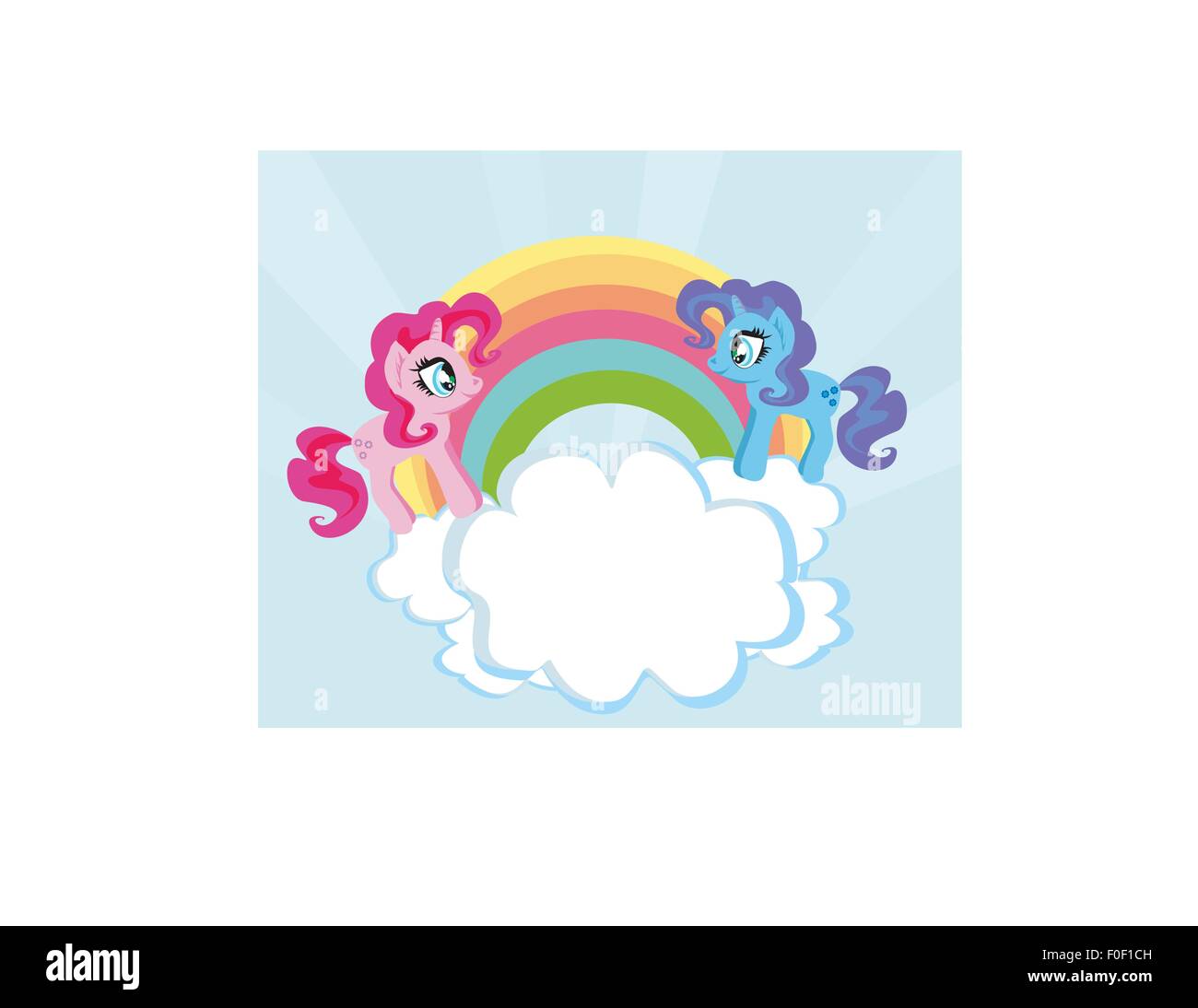 Card with a cute unicorns and rainbow Stock Vector Image & Art - Alamy