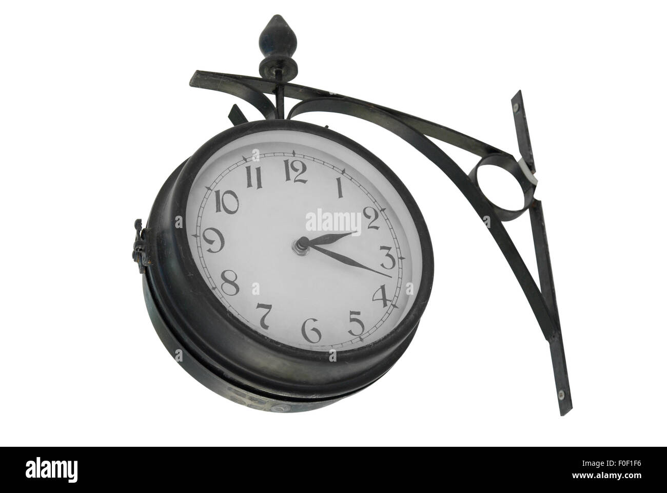 Wall clock isolated on white Stock Photo - Alamy