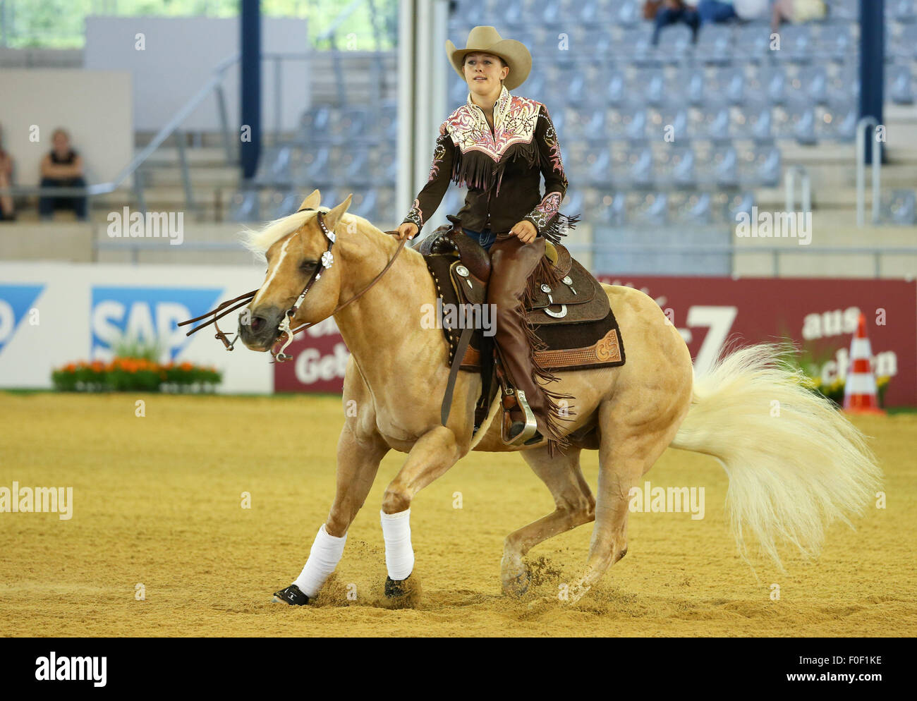 Aachen, Germany. 14th Aug, 2015. Gina Schumacher of Germany rides her