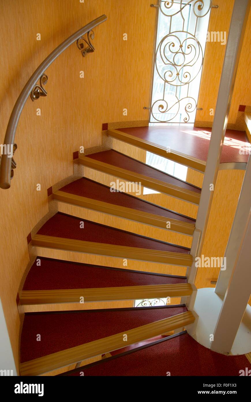 Spiral staircase in a house. Stock Photo