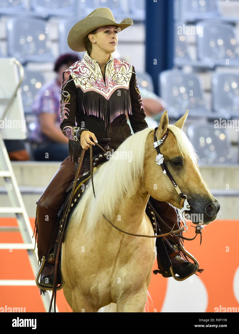 Aachen, Germany. 14th Aug, 2015. Gina Schumacher of Germany rides her