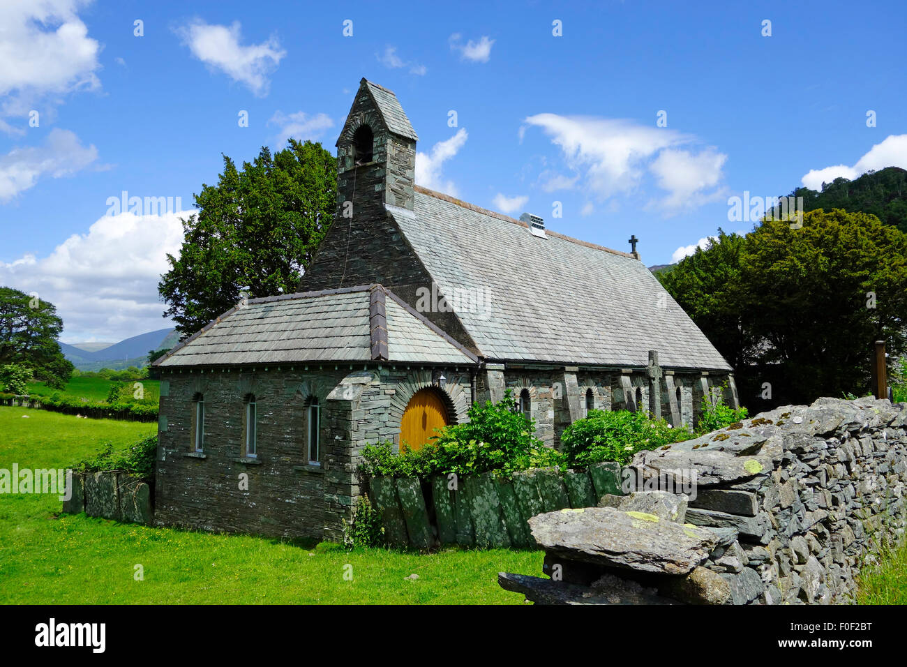 Holy Trinity Church, Grange Village, Borrowdale, Lake District National Park, Cumbria, England, UK Stock Photo