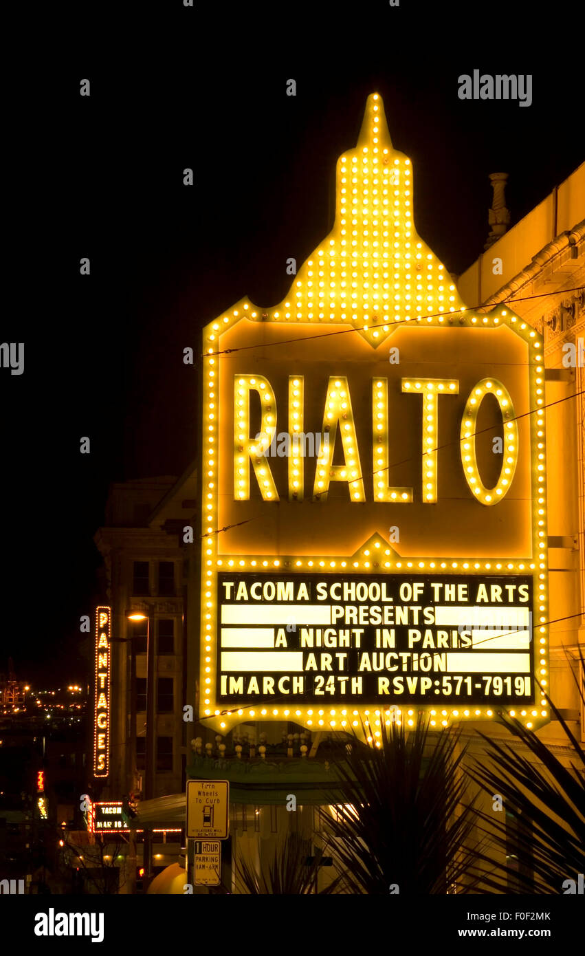 Rialto & Pantages theaters, Tacoma, Washington Stock Photo