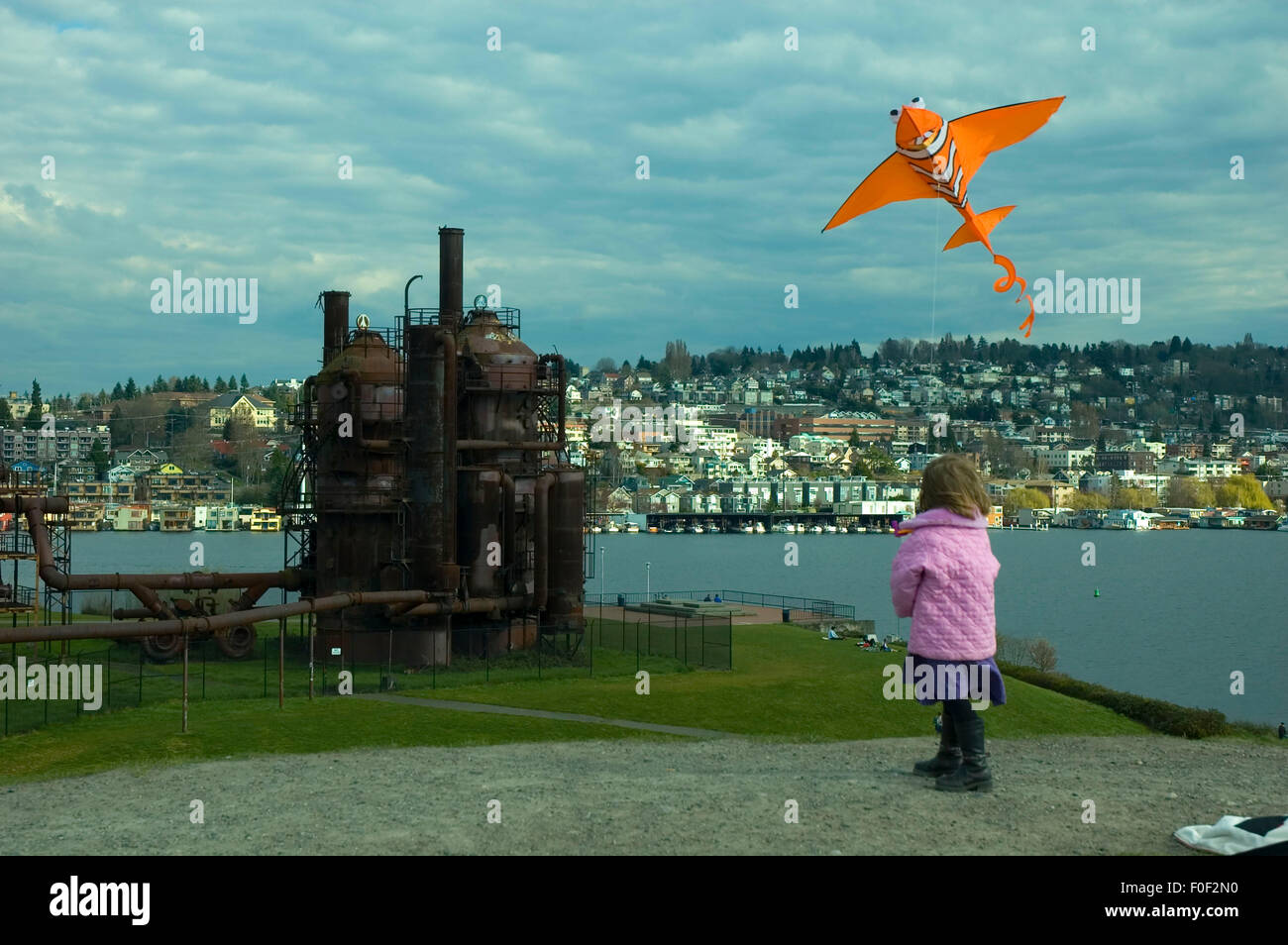 Kite flying, Gas Works Park, Seattle, Washington Stock Photo Alamy