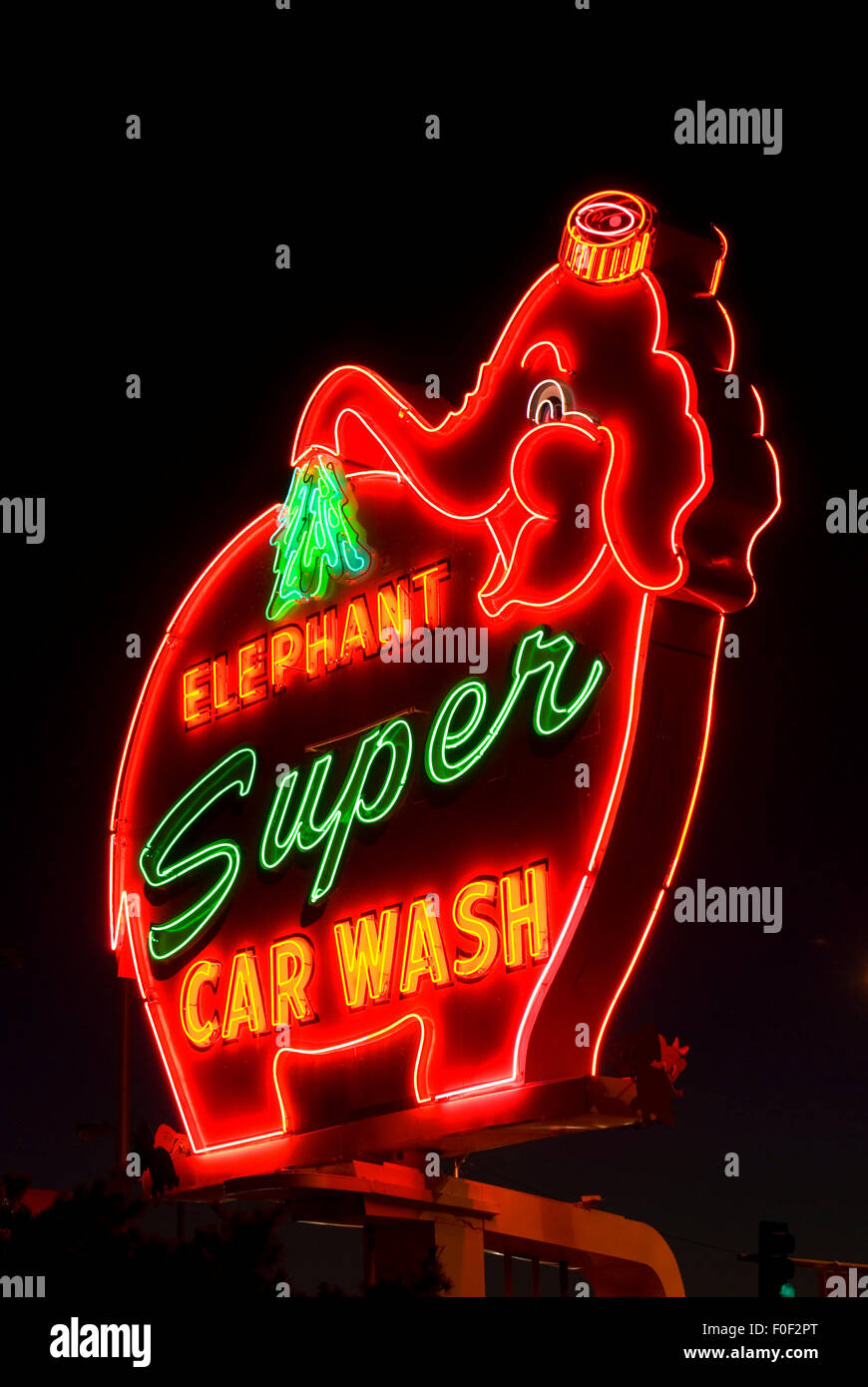 Elephant Car Wash neon, Seattle, Washington Stock Photo Alamy