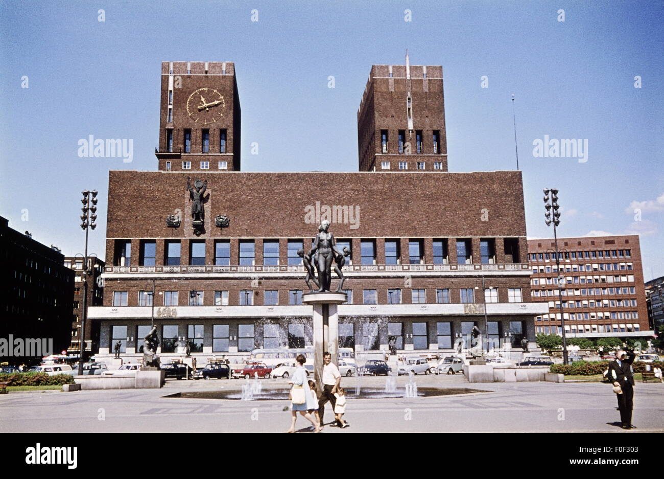 geography / travel, Norway, Oslo, building, city hall, built: 1931, exterior view, 1960s, Additional-Rights-Clearences-Not Available Stock Photo
