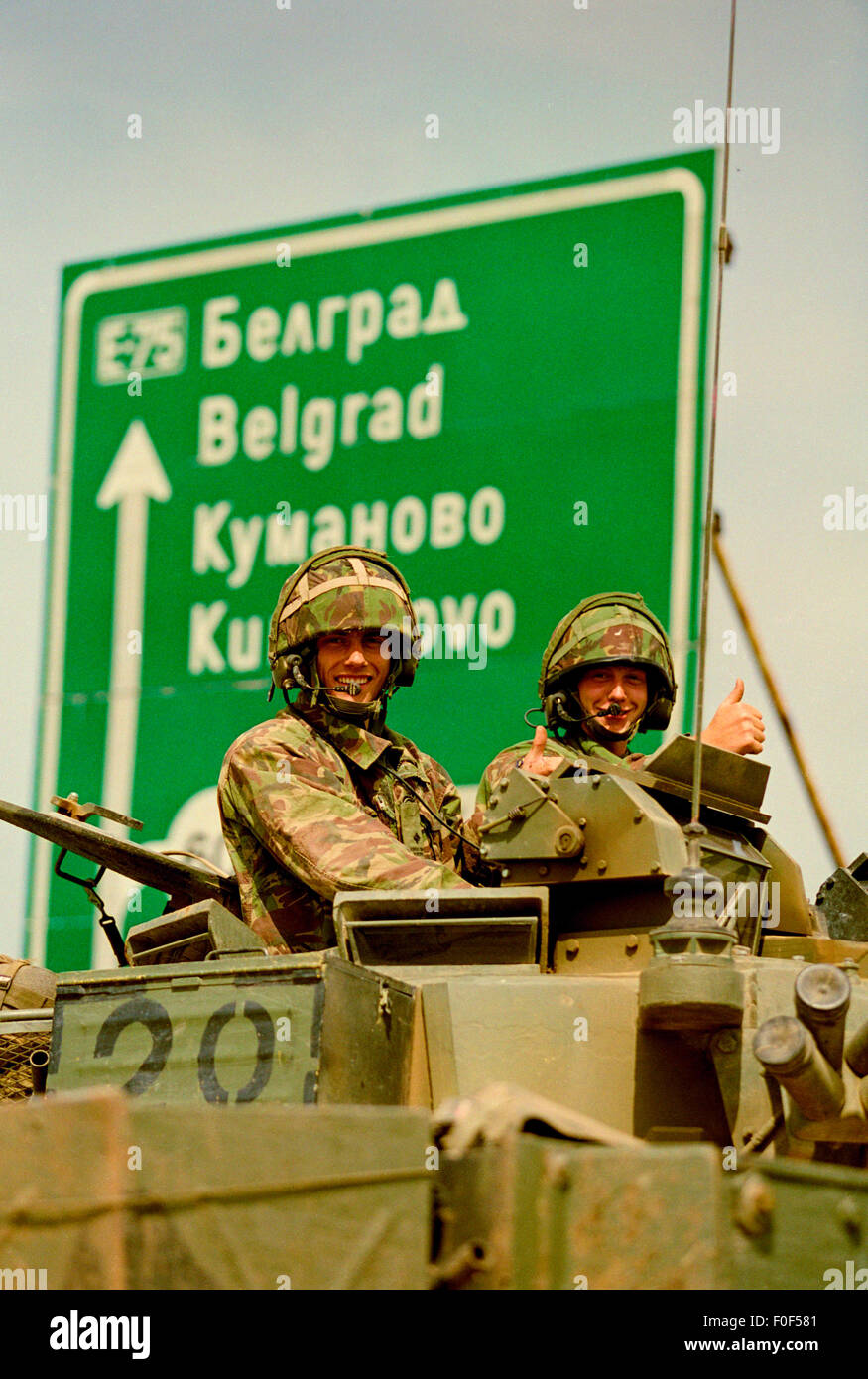 British army in Kosovo as part of the NATO peacekeeping force Stock Photo