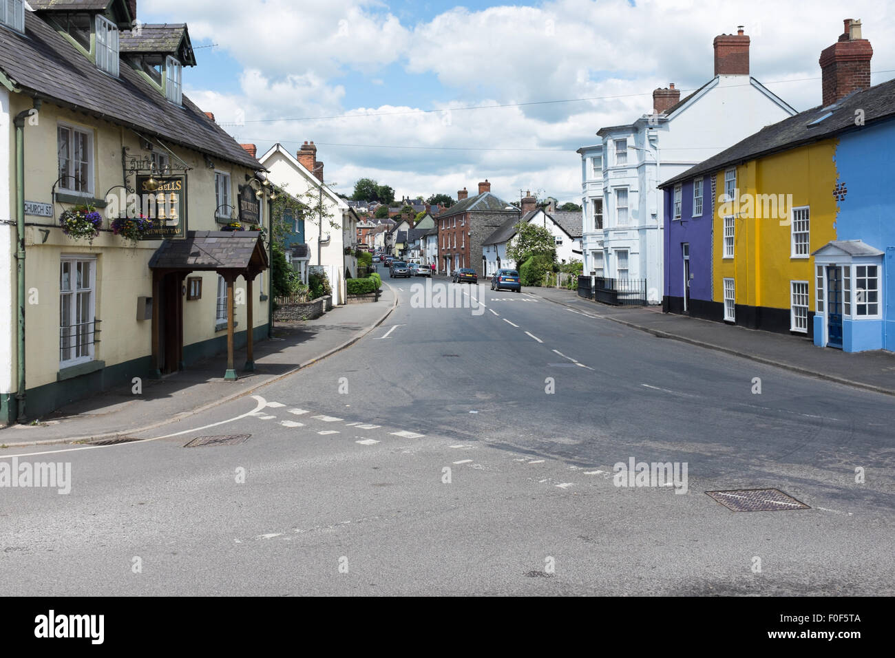 Brightly painted houses in Church Street, Castle, Shropshire Stock Photo Alamy