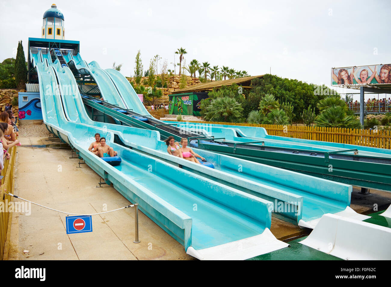 Water Slide At Zoomarine Theme Park Guia Algarve Portugal Stock Photo