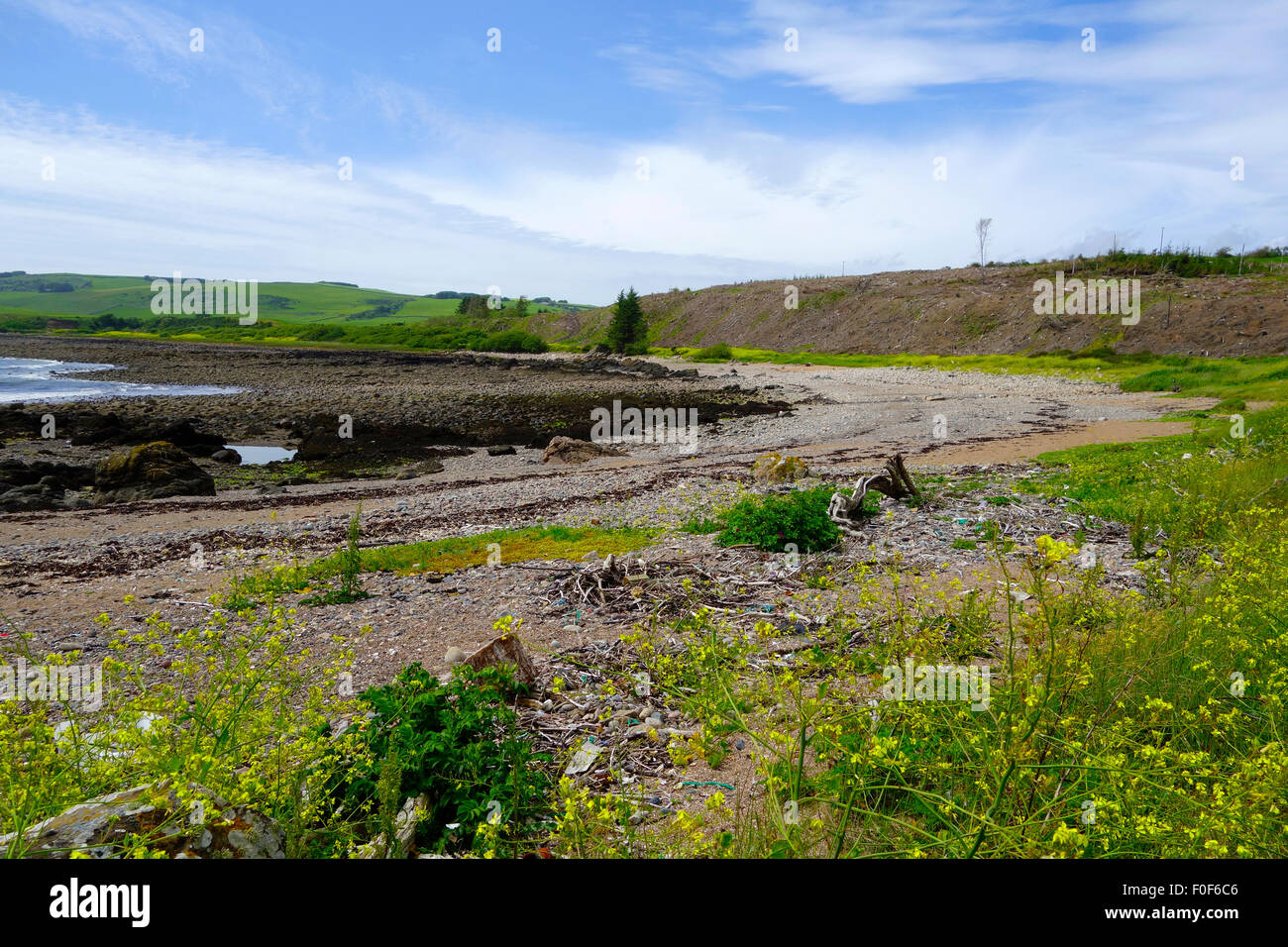 Rascarrel Bay, Solway Coast, Dumfries and Galloway, Scotland, UK Stock