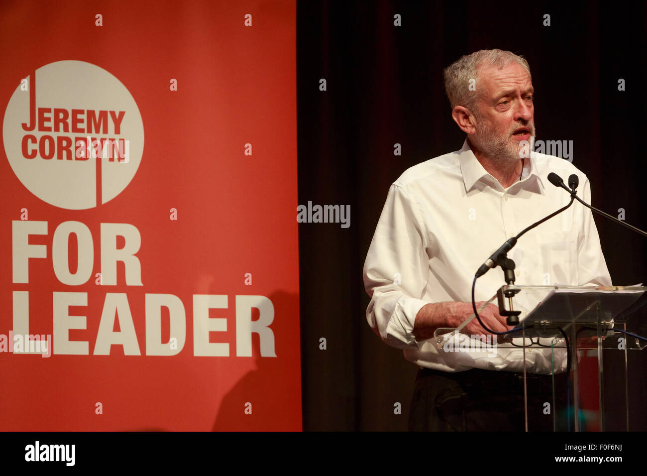 Edinburgh. UK. 14th August. Jeremy Corbyn British Labour Leadership takes speech in Edinburgh International Conference Centre. Jeremy Corbyn. Pako Mera/Alamy Live News. Stock Photo