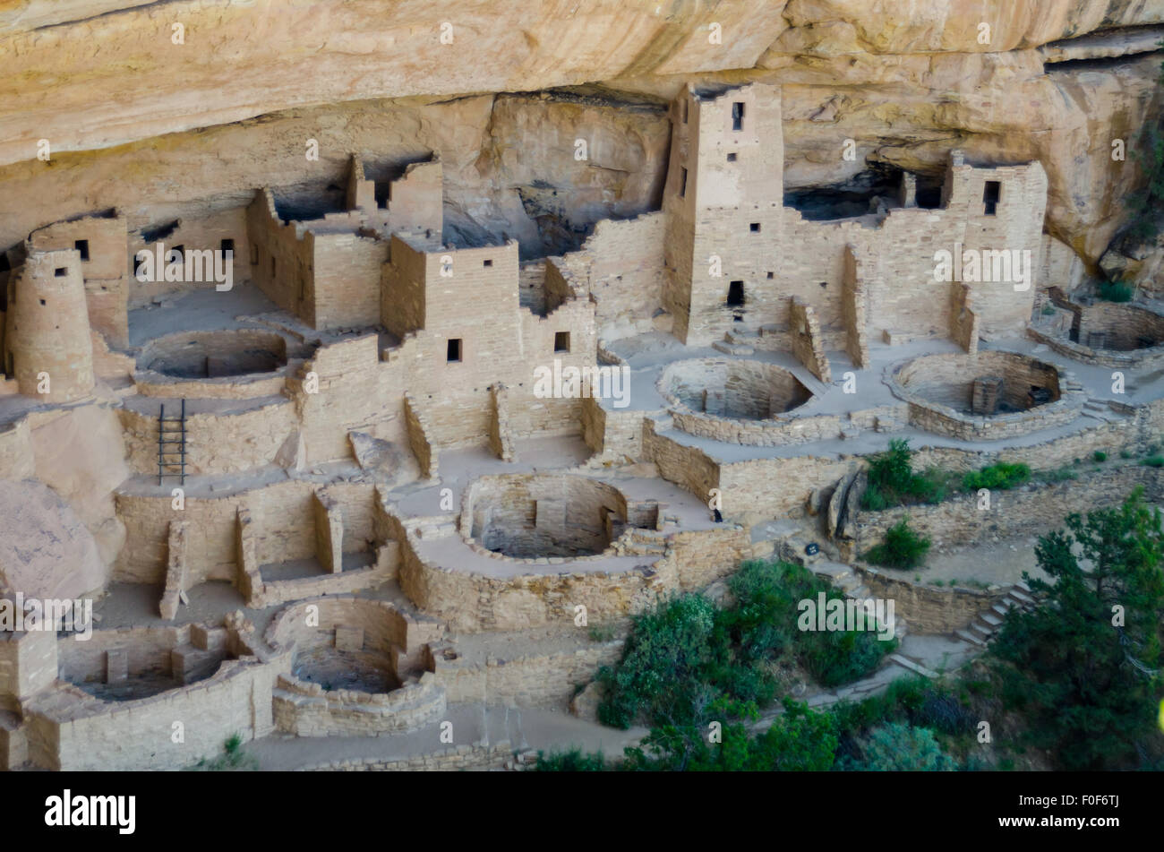 The Cliff Palace dwelling in Mesa Verde National Park in a rare quiet ...