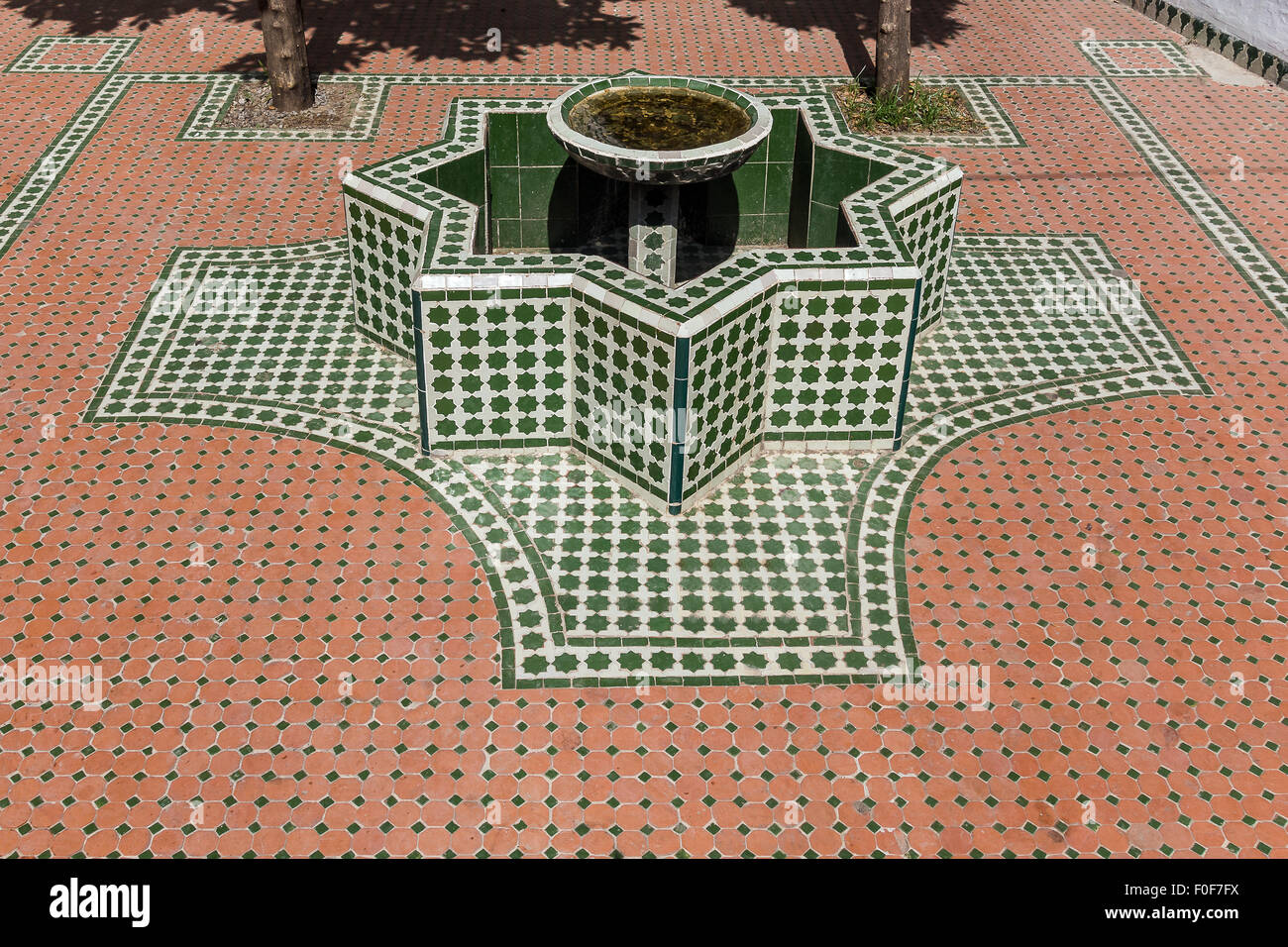 Fountain shaped eight-pointed star in Chefchaouen, Morocco Stock Photo