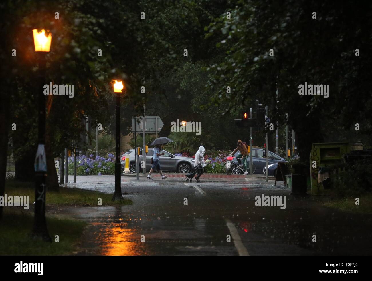 Heavy rain and storms on the South Coast  in Brighton.  August 13, 2015. James Boardman / Telephoto Images +44 7967 642437 Stock Photo