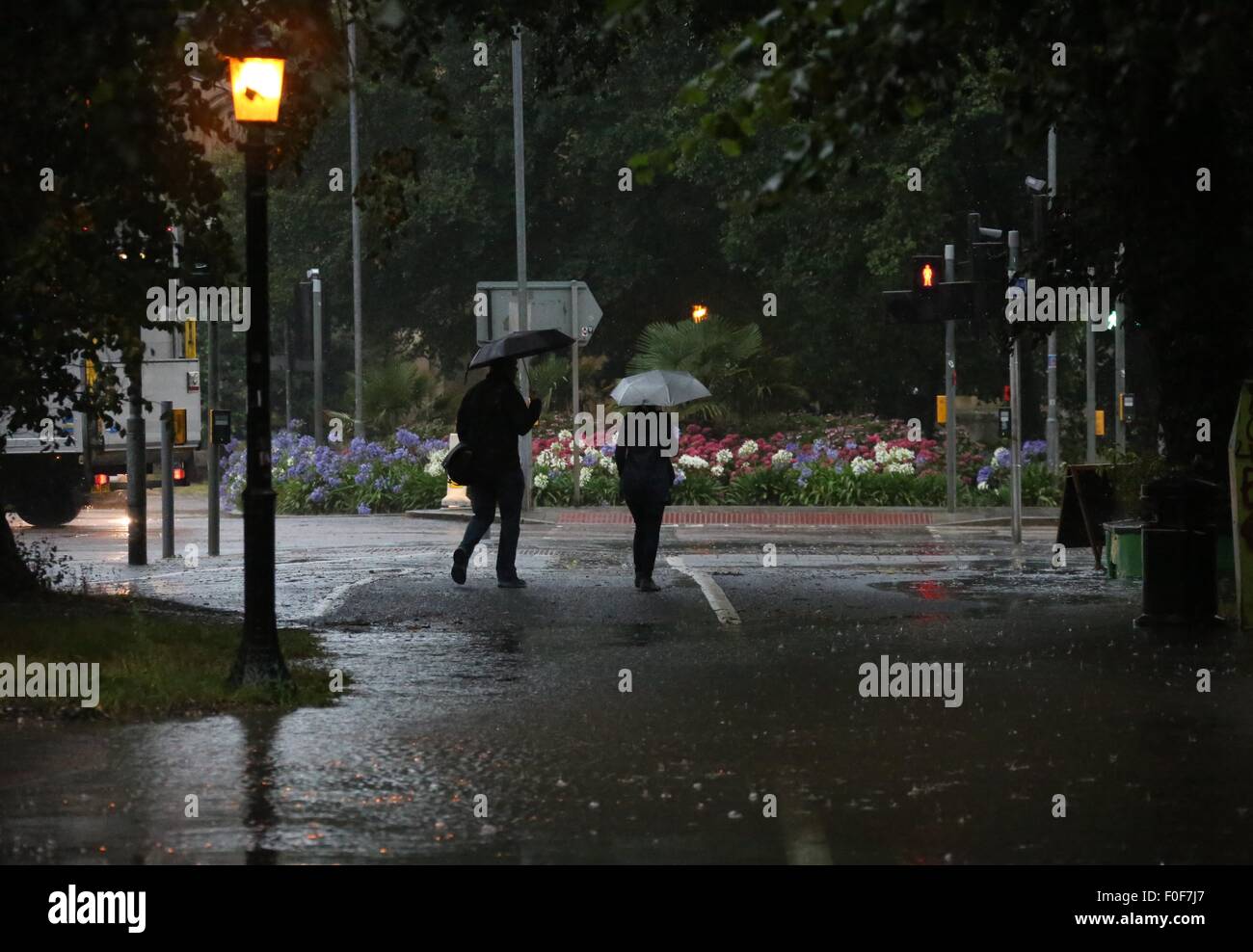 Heavy rain and storms on the South Coast  in Brighton.  August 13, 2015. James Boardman / Telephoto Images +44 7967 642437 Stock Photo