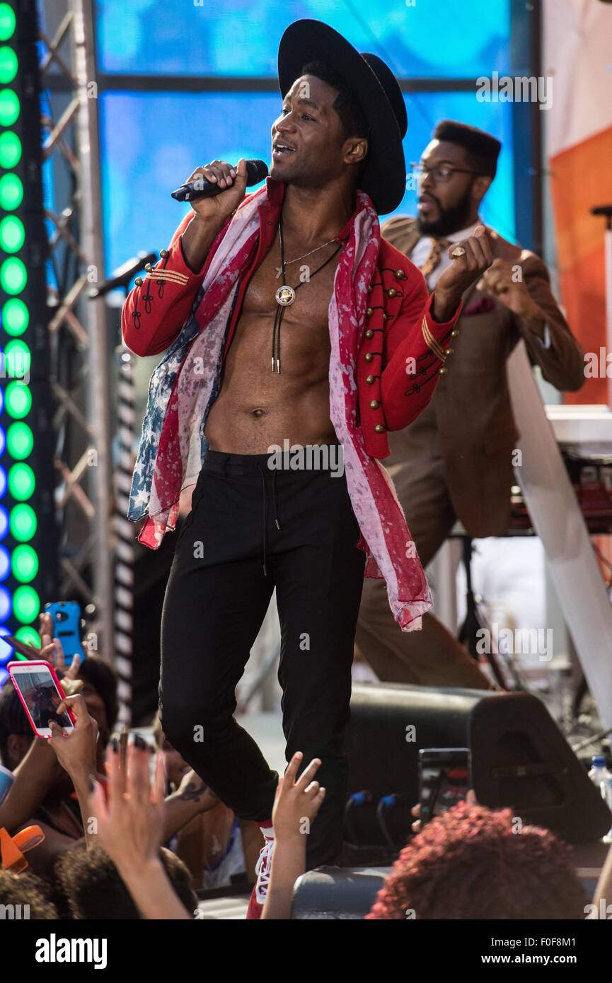 Roman GianArthur on stage for NBC Today Show Concert with JANELLE MONAE, Rockefeller Plaza, New York, NY August 14, 2015. Photo By: Steven Ferdman/Everett Collection Stock Photo
