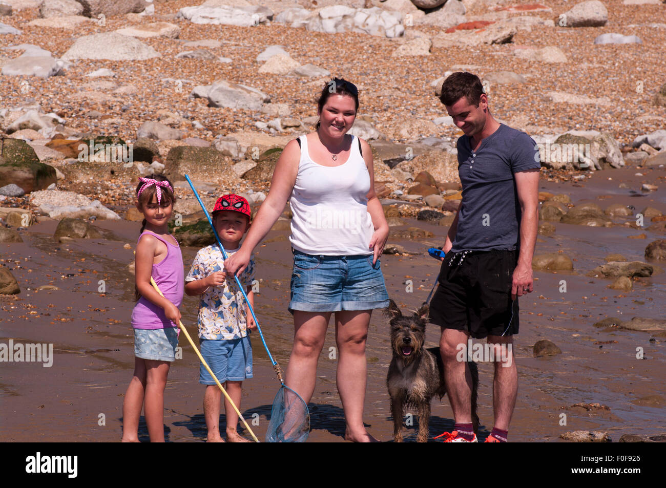 Family Photograph Day at the Beach Stock Photo - Alamy