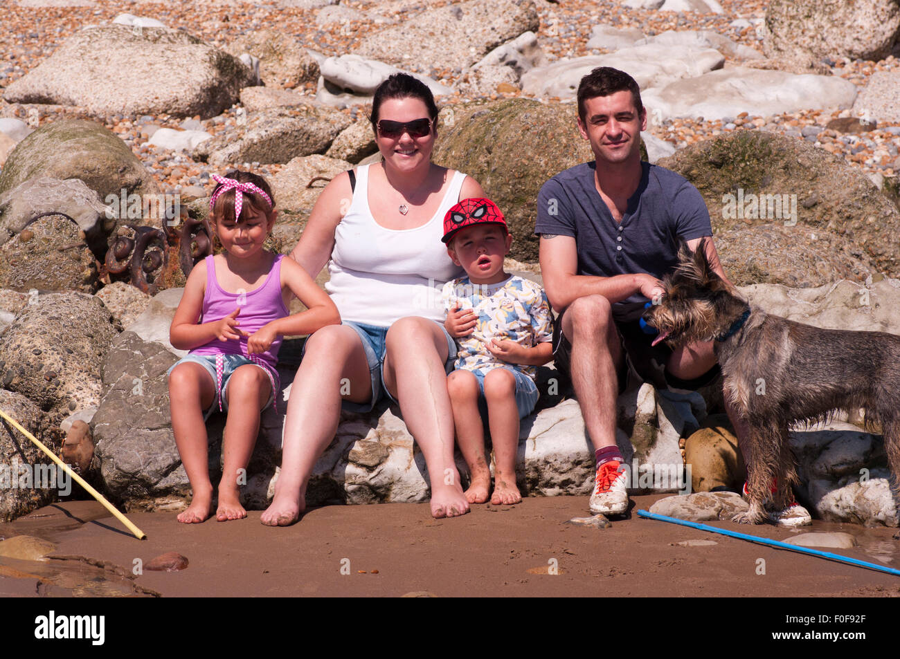 Family Photograph Day at the Beach Stock Photo - Alamy
