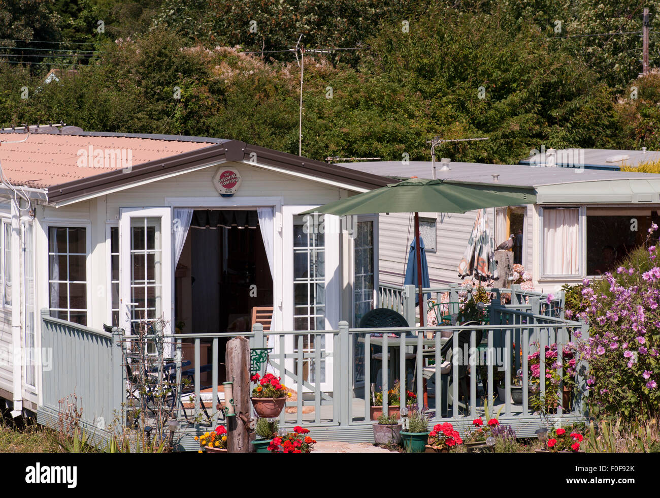 Beach Holiday Homes at Pett Level East Sussex UK Stock Photo