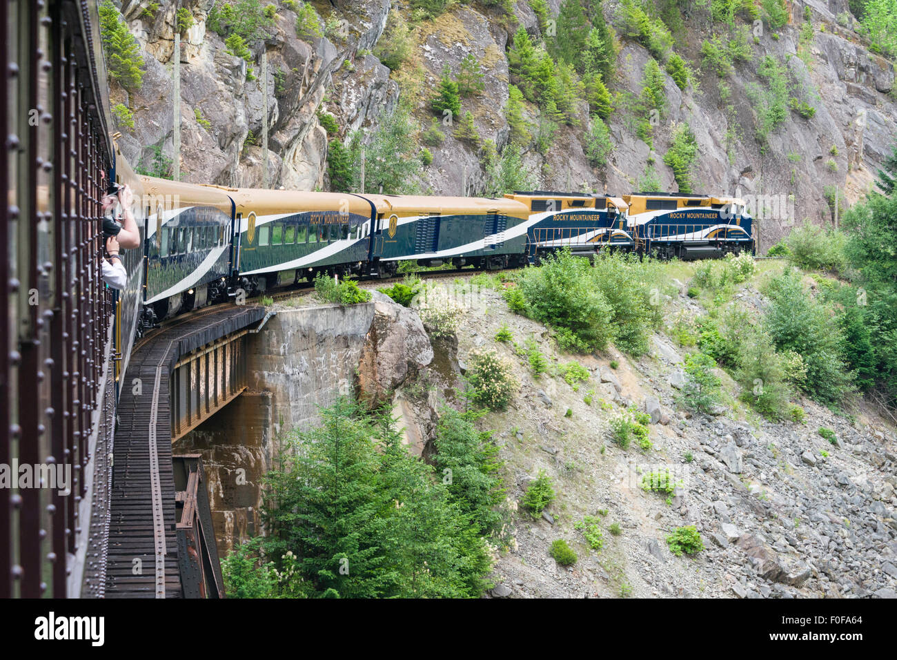 Cheakamus Canyon seen from the Rocky Mountaineer train southbound from Whistler to North