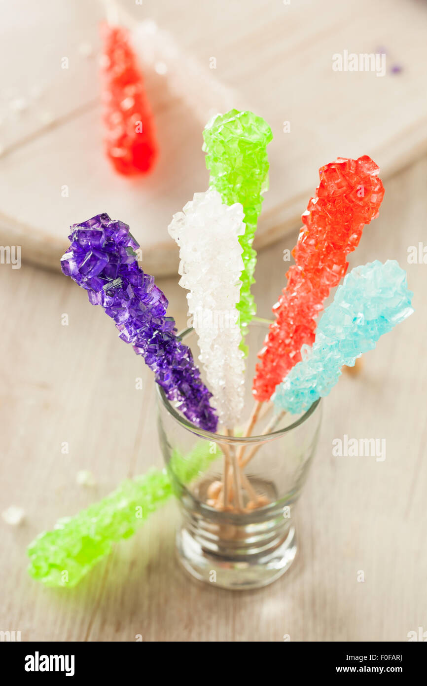 Sweet Sugary Multi Colored Rock Candy Ready to Eat Stock Photo