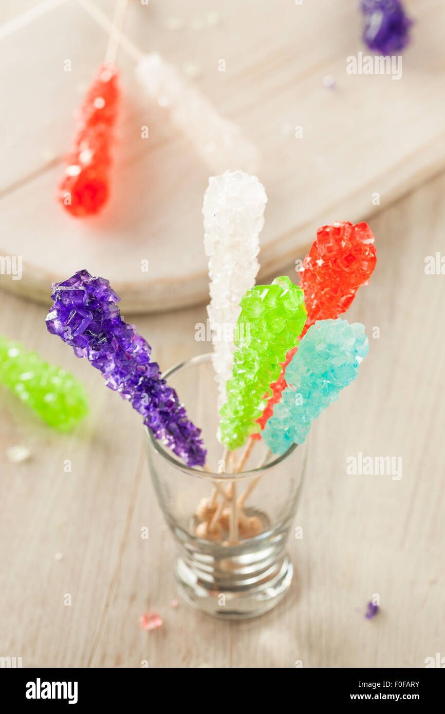 Sweet Sugary Multi Colored Rock Candy Ready to Eat Stock Photo
