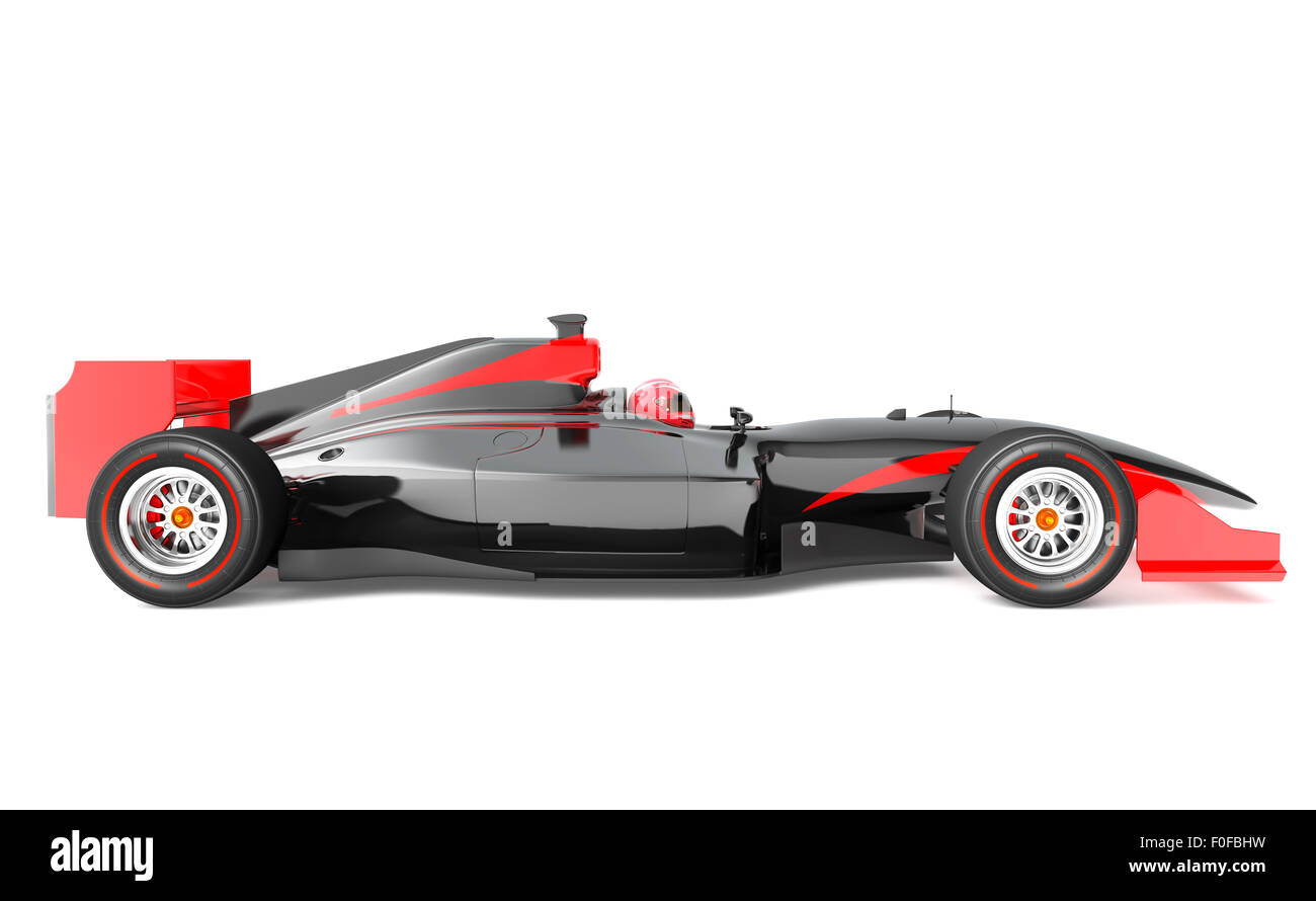 3d Rendering of a Formula Race Car in Black and White Color, Sport