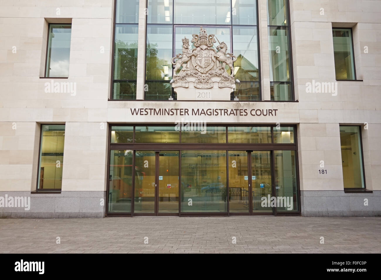 The entrance to Westminster Magistrate Court, Marylebone Road, London Stock Photo