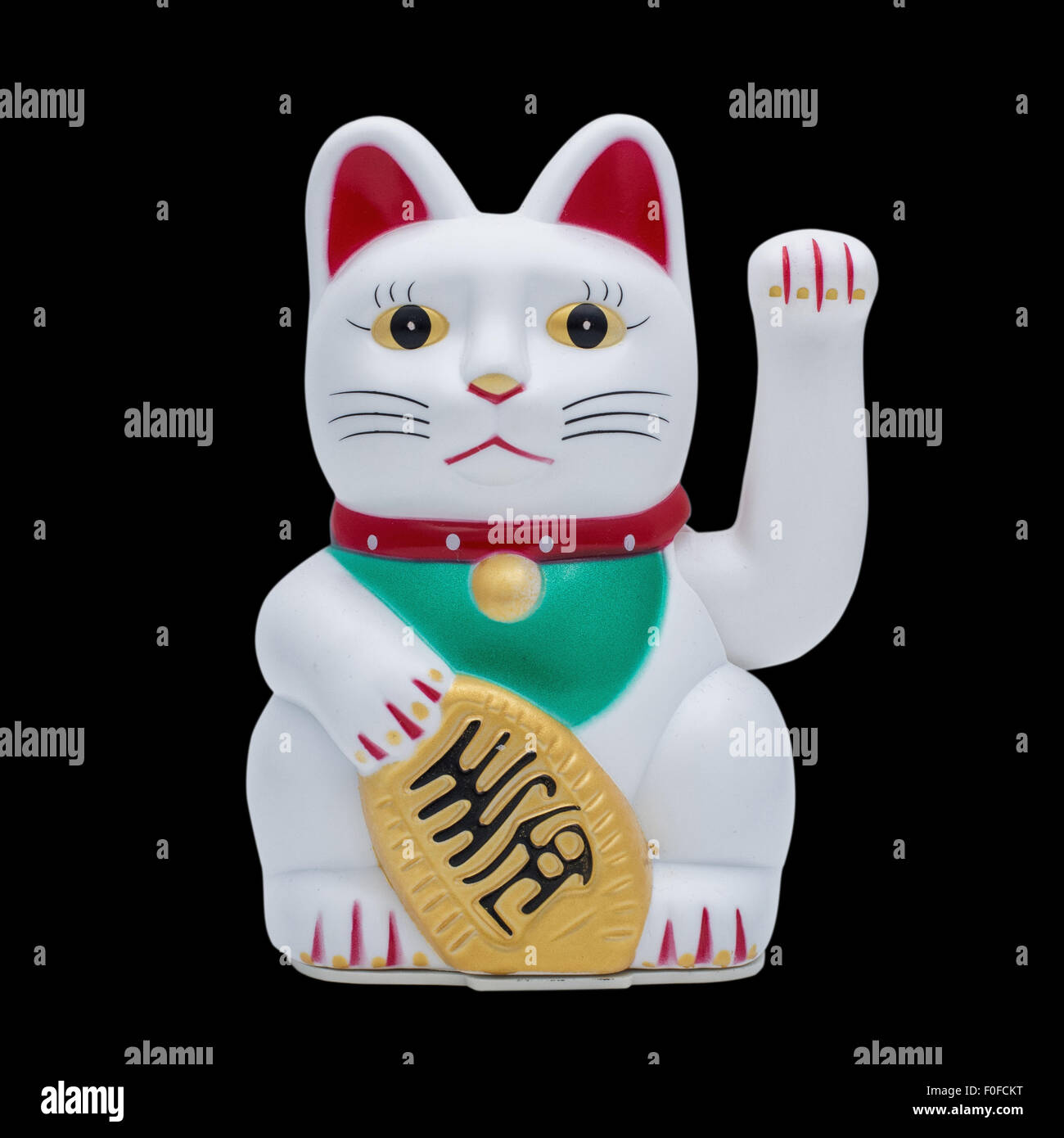 Isolated fortune or lucky cat with clipping path in jpg. Stock Photo